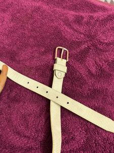 Women's Beige Textured Belt