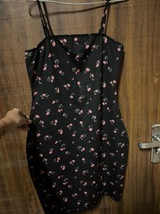 Black Floral Mini Dress