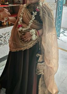 Beautiful Two Tone Brown And Maroon Hand Work