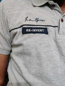 the Indian garage co Stylish Grey Polo T-Shirt