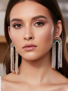 Rainbow Tassel Earrings american diamonds