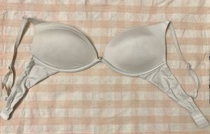 Elegant White Silver Bra