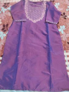 Elegant Purple Embroidered Kurta Set