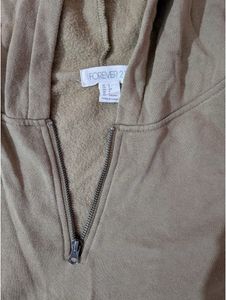 Cozy Cropped Khaki Hoodie