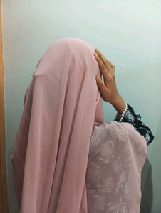women hijjab pink and green colour combo adjustabl
