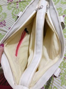 Chic White Quilted Tote Bag