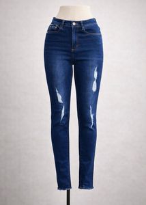 Distressed Dark Wash Skinny Jeans