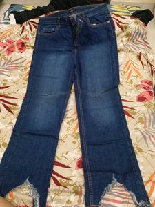 Stylish Blue Denim Flare Jeans