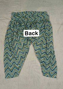 Teal Chevron Print Kurta Set with Dupatta