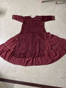Maroon Kurta Skirt Set