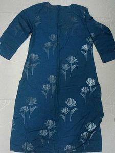 Stylish Teal Floral Print Kurta