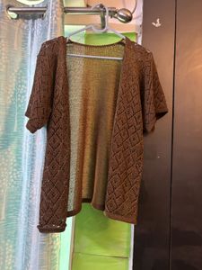 Brown lightweight crochet Top