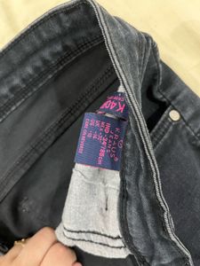 Kraus Dark Wash Black Ripped Jeans