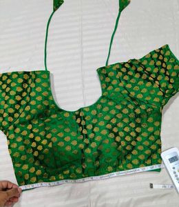 Elegant Green Brocade Blouse