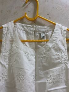 Cutwork embroidery white top