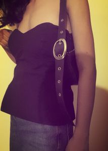 Chic Strapless Black Corset Top