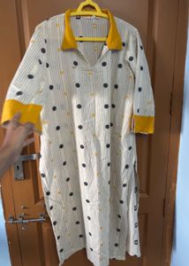 yellow collared Kurta