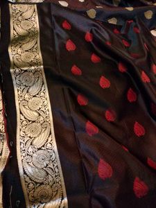 New coffee brown colour satin Silk saree with blou