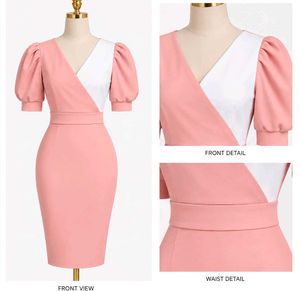 Chic Pink &amp; White Wrap Dress