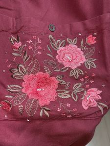 Chic Rose Embroidered Tunic Dress