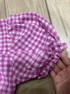 Gingham Print Short Dress🎀