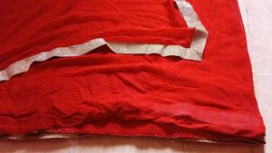 Elegant Red Saree with Gold Border