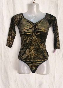 Off-Shoulder Velvet Bodysuit