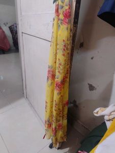 Beautiful Yellow Floral Print Saree