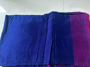 Vibrant Blue & Pink Silk Saree