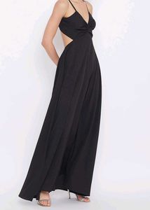 Berrylush Black Cut Out Maxi Dress