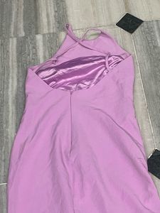 Elegant Lilac Halter Neck Dress