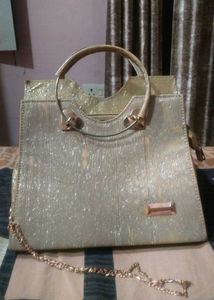 Elegant Gold Glitter Handbag