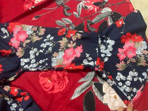 Chic Floral Print Peplum Top