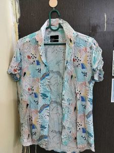Abstract Print Short Sleeve Shirt