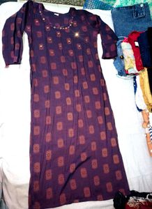 Elegant Purple Floral Print Kurti