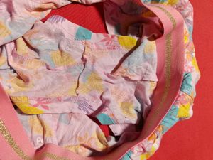 Women's Pink Parrot Print Cotton Shorts