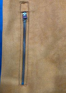Zara Brown Faux Suede Bomber Jacket