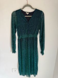 Green Shimmer Wrap Dress