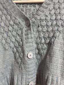 powder blue cardigan
