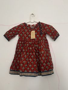 Baby Girl's Red Printed Dress