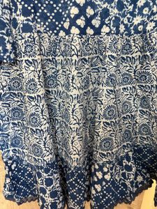 Blue &amp; White Block Print Kurta dress