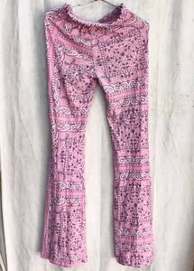 Pink Bandana Print Flare Pants