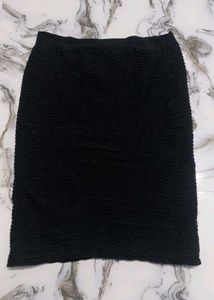 Textured Black Skirt