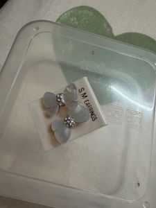 Cute Bow Earrings with Rhinestones