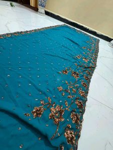 cut work sequence Embroidered Saree