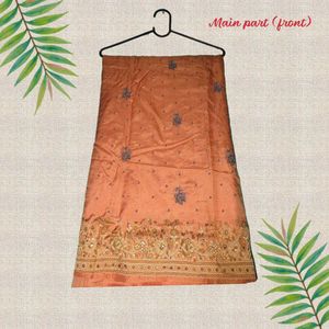 Peach Embroidered Saree women's 💓✨