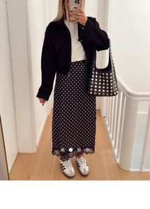 polka dot long skirt