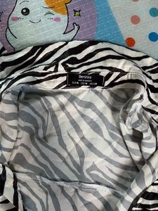 Zebra Print Cropped Shirt