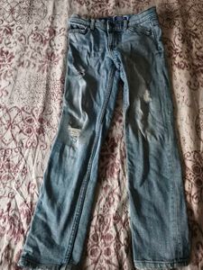 Light Wash Distressed Denim Jeans
