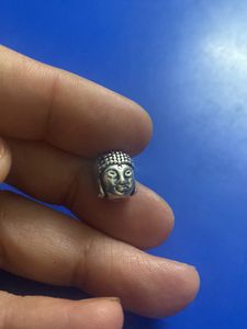 German Silver Budha Beads 8 Pcs